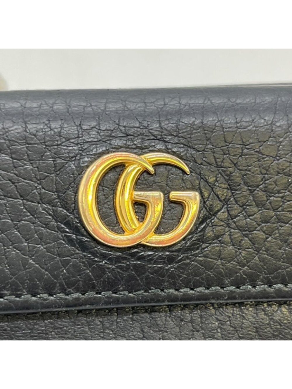 Gucci Trifold Wallet GG Marmont Hook Calfskin Leather Black - Picture 5 of 10